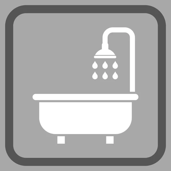 Ícone de vetor de banho de chuveiro em um quadro — Vetor de Stock