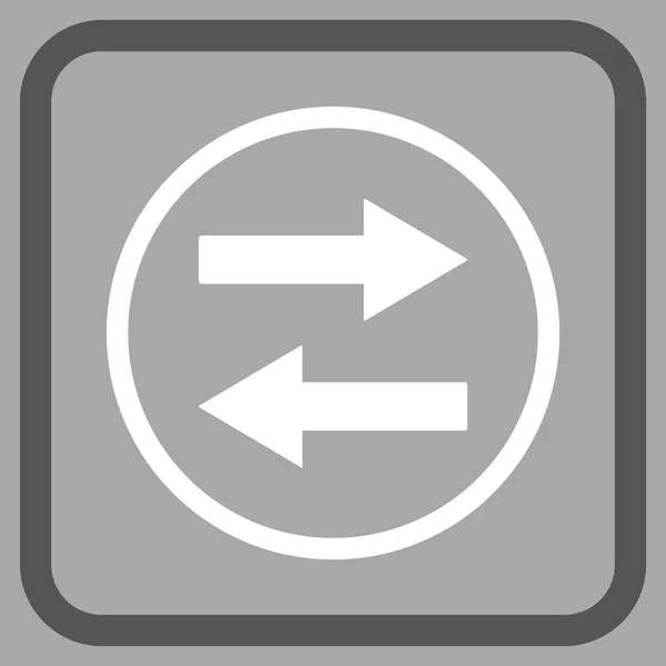 Horizontale Flip pijlen Vector Icon In een Frame — Stockvector