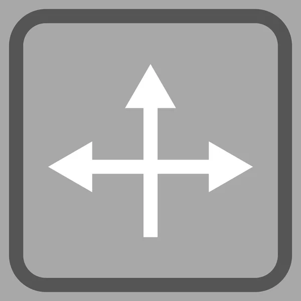 Snijpunt richtingen Vector Icon In een Frame — Stockvector