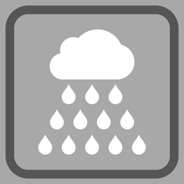 Ikona wektor chmury deszcz w ramce — Wektor stockowy