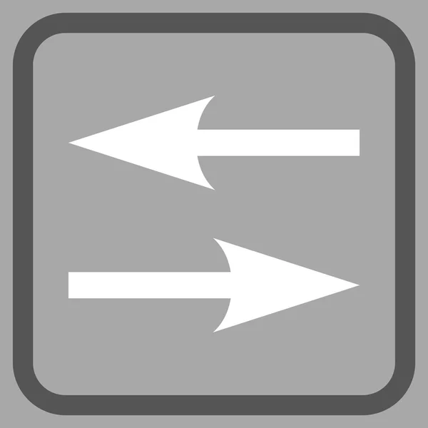 Icono de vectores de flechas de intercambio horizontal en un marco — Archivo Imágenes Vectoriales