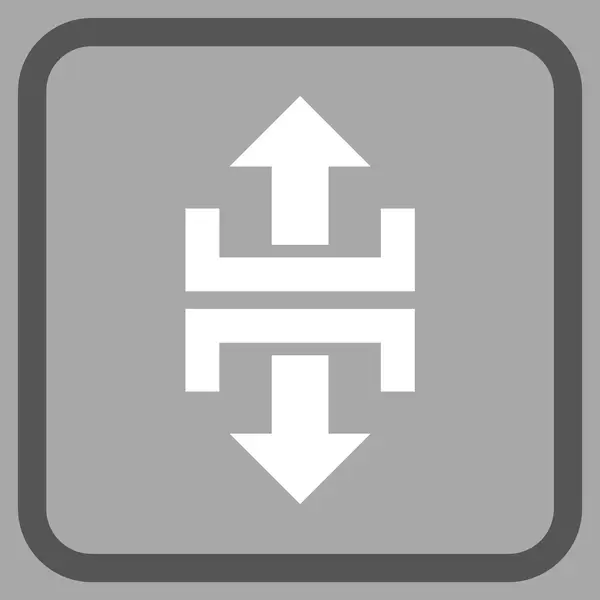 Podział pionowy kierunek wektor ikona w ramce — Wektor stockowy