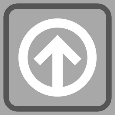 Yön yukarı vektör simgesi bir çerçeve içinde