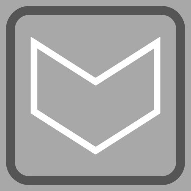 Vektör simgesi bir çerçeve içinde aşağı ok ucu