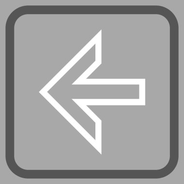 Ok sol vektör simgesi bir çerçeve içinde