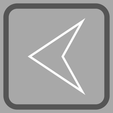 Ok ucu sol vektör simgesi bir çerçeve içinde