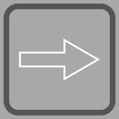 Ok sağ vektör simgesi bir çerçeve içinde