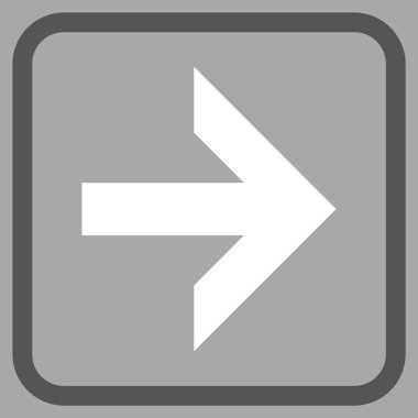 Ok sağ vektör simgesi bir çerçeve içinde