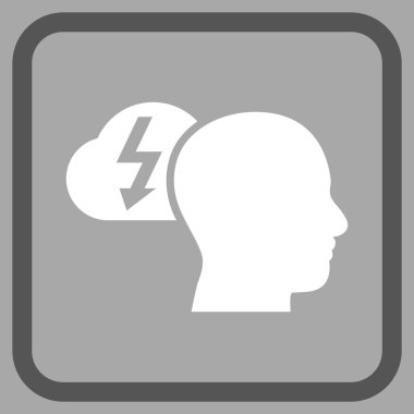 Beyin fırtınası vektör simgesi bir çerçeve içinde