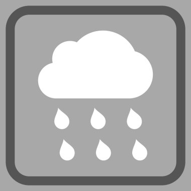 Yağmur bulutu vektör simgesi bir çerçeve içinde