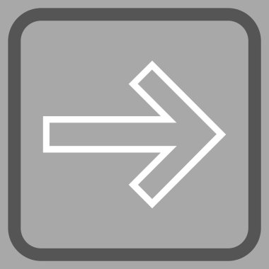 Ok sağ vektör simgesi bir çerçeve içinde