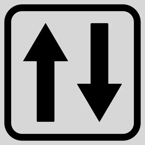 Vertikales Flip-Pfeil-Vektor-Symbol in einem Rahmen — Stockvektor