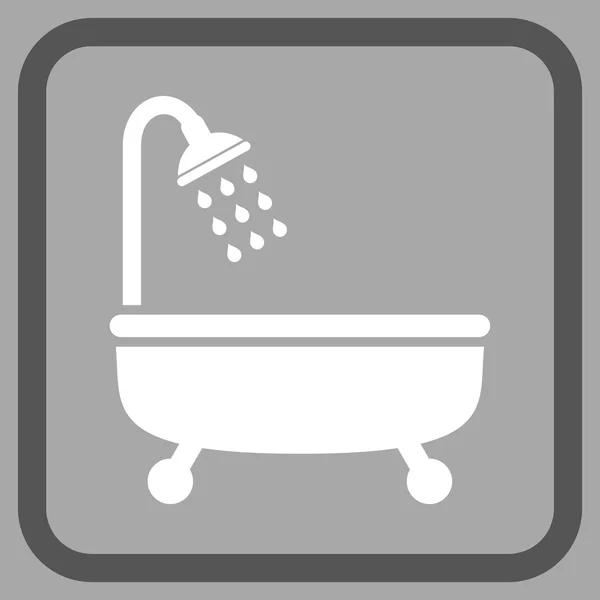 Ícone de vetor de banho de chuveiro em um quadro — Vetor de Stock