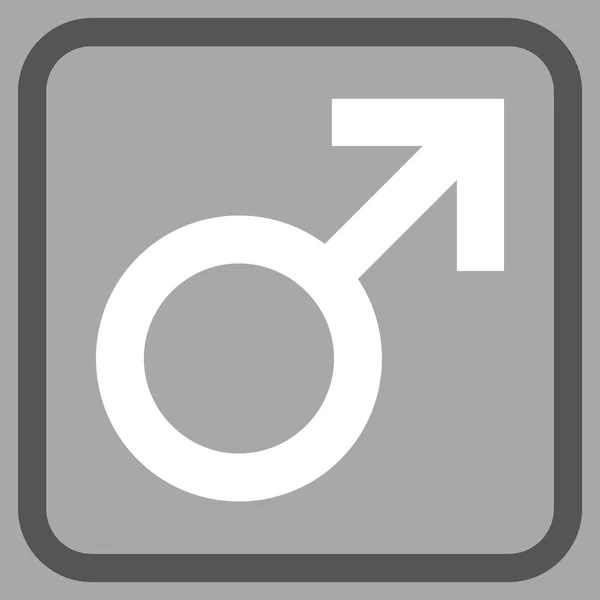 Símbolo masculino icono vectorial en un marco — Vector de stock