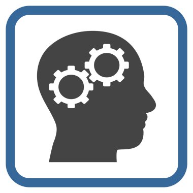 Beyin Gears vektör simgesi bir çerçeve içinde