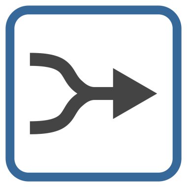 Ok sağ vektör simgesi bir çerçeve içinde birleştirmek