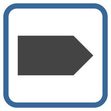 Yöne doğru vektör simgesi bir çerçeve içinde