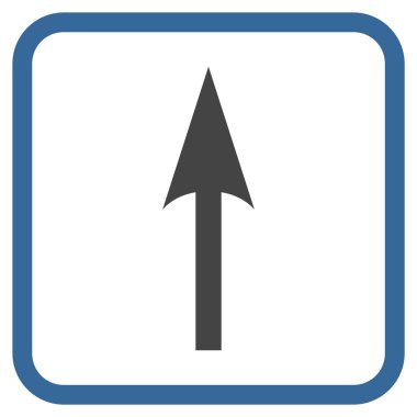 Vektör simgesi bir çerçeve içinde yukarı ok keskin