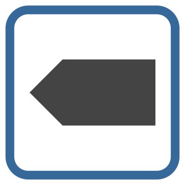 Yön sol vektör simgesi bir çerçeve içinde