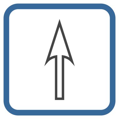 Vektör simgesi bir çerçeve içinde yukarı ok keskin