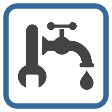 Sıhhi tesisat vektör simgesi bir çerçeve içinde