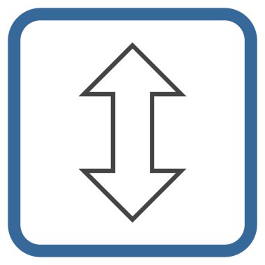 Exchange dikey vektör simgesi bir çerçeve içinde