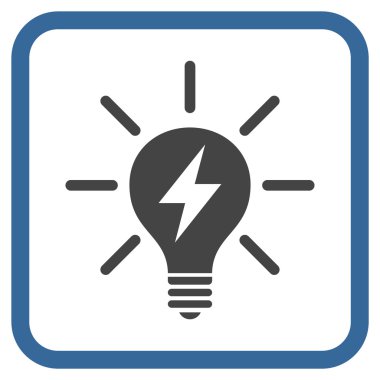 Elektrik ışık ampul vektör simgesi bir çerçeve içinde