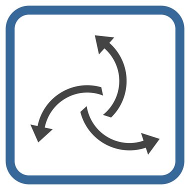 Santrifüj oklar bir çerçeve içinde simge vektör