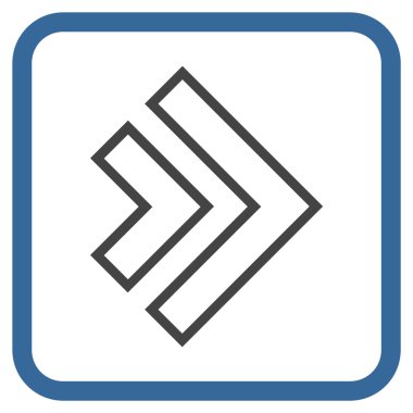 Yöne doğru vektör simgesi bir çerçeve içinde