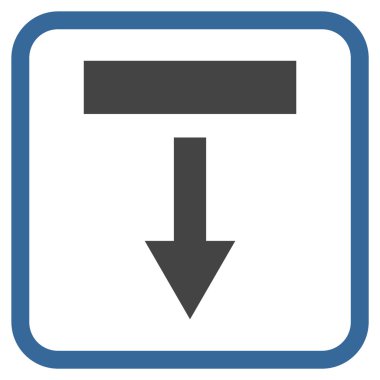 Vektör simgesi bir çerçeve içinde aşağı çekin