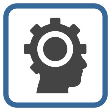 Cyborg dişli vektör simgesi bir çerçeve içinde