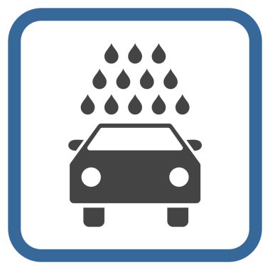 Oto yıkama vektör simgesi bir çerçeve içinde