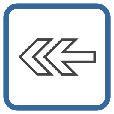 Yön sol vektör simgesi bir çerçeve içinde