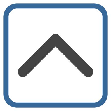 Yön yukarı vektör simgesi bir çerçeve içinde