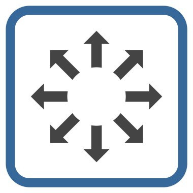 Genişletin okları vektör simgesi bir çerçeve içinde