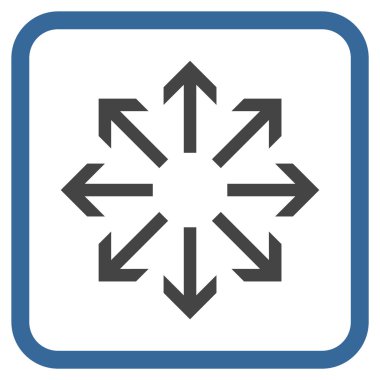 Radyal oklar bir çerçeve içinde simge vektör