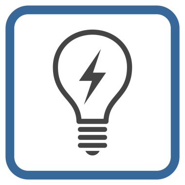 Elektrikli ampul vektör simgesi bir çerçeve içinde