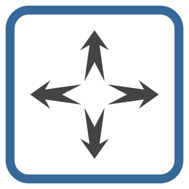 Genişletin okları vektör simgesi bir çerçeve içinde