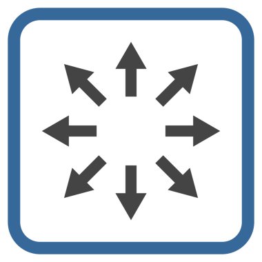 Radyal oklar bir çerçeve içinde simge vektör