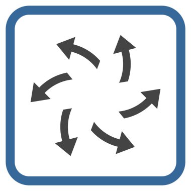 Santrifüj oklar bir çerçeve içinde simge vektör