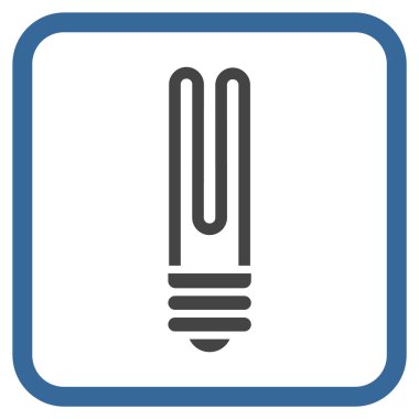 Floresan ampul vektör simgesi bir çerçeve içinde