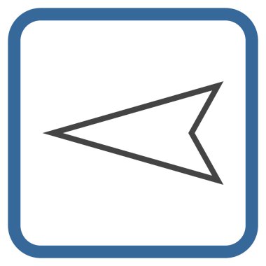 İşaretçi sol vektör simgesi bir çerçeve içinde