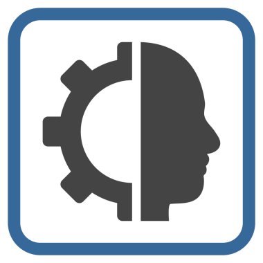 Cyborg dişli vektör simgesi bir çerçeve içinde