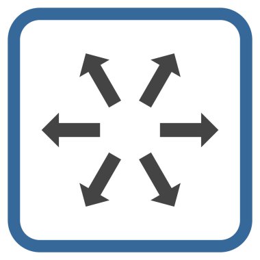 Radyal oklar bir çerçeve içinde simge vektör