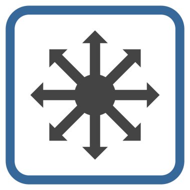 Radyal oklar bir çerçeve içinde simge vektör