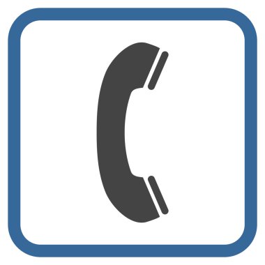 Telefon alıcı vektör simgesi bir çerçeve içinde