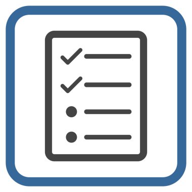 Denetim listesi sayfa vektör simgesi bir çerçeve içinde