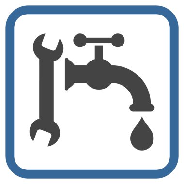 Sıhhi tesisat vektör simgesi bir çerçeve içinde