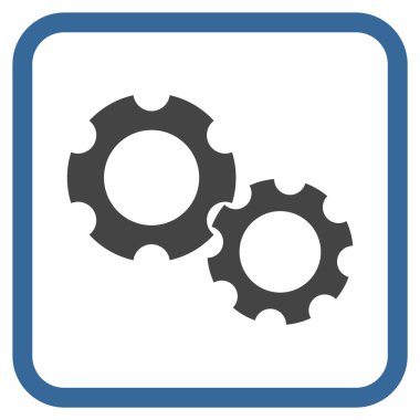 Gears'ı vektör simgesi bir çerçeve içinde