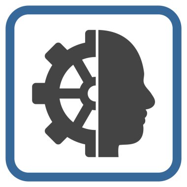 Cyborg dişli vektör simgesi bir çerçeve içinde